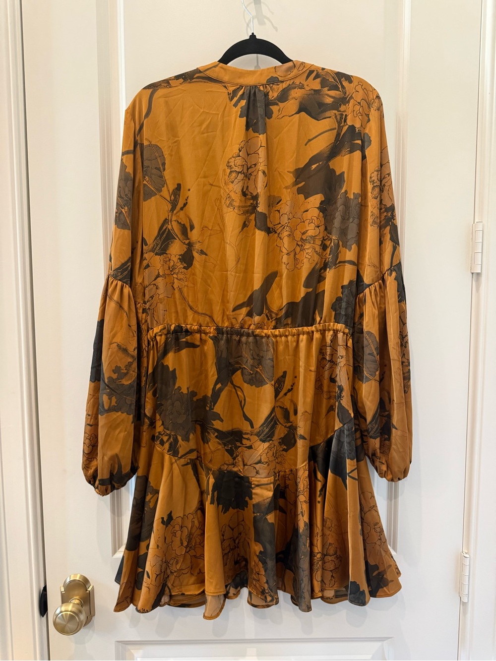 Baltic Born Mustard Floral Tie-Waist Long Sleeve Dress - Picture 5 of 5